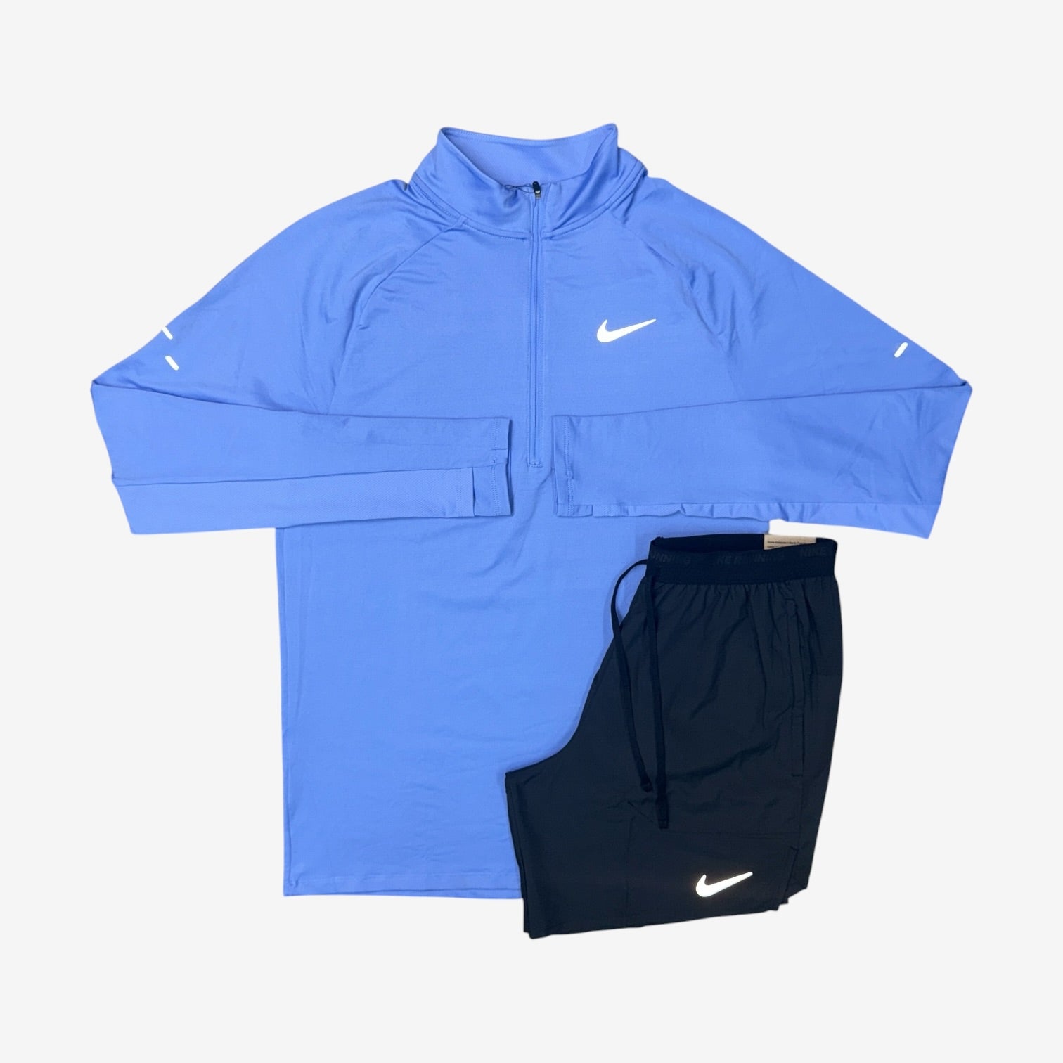 NIKE STRIDE 1/4 ZIP & NIKE STRIDE SHORTS - ROYAL PULSE/BLACK