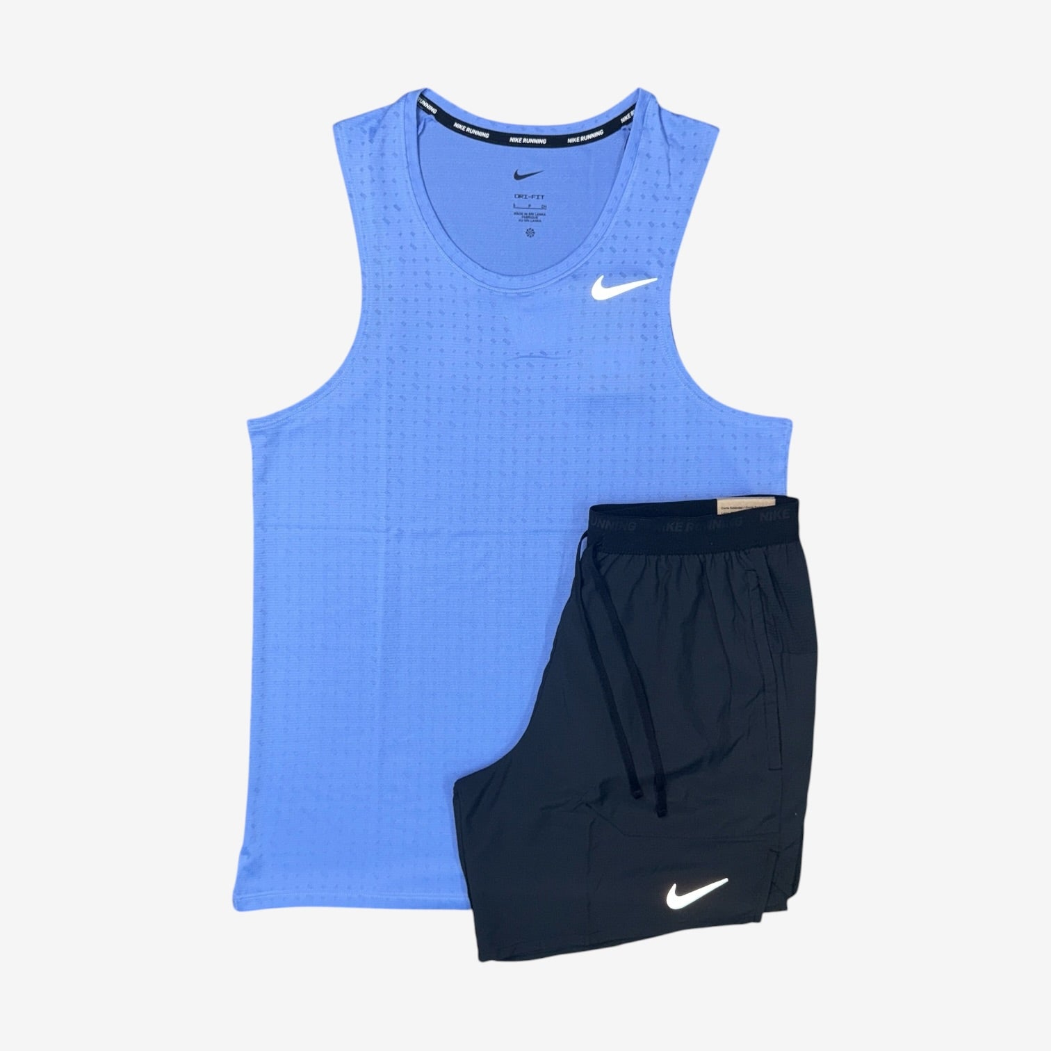 NIKE STRIDE VEST & NIKE STRIDE SHORTS - ROYAL PULSE/BLACK