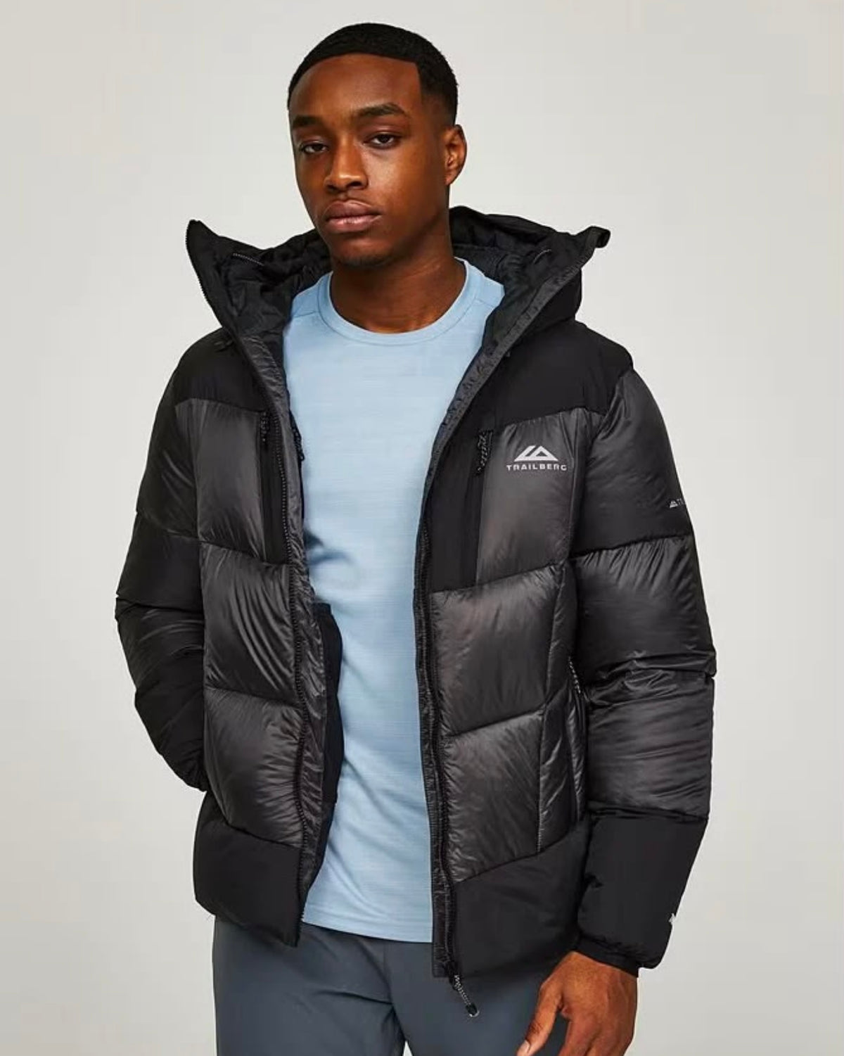 TRAILBERG EIGAR 700F PUFFER JACKET - BLACK/ASPHALT