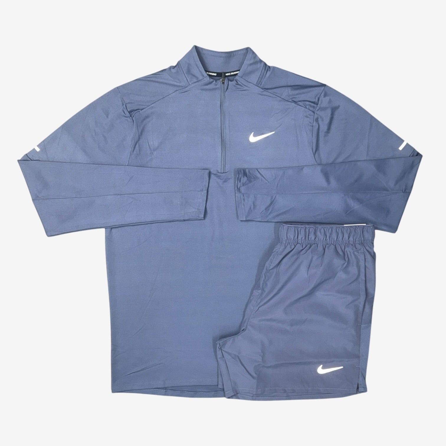 NIKE ELEMENT 1/4 ZIP & CHALLENGER SHORTS SET - WOLRD INDIGO