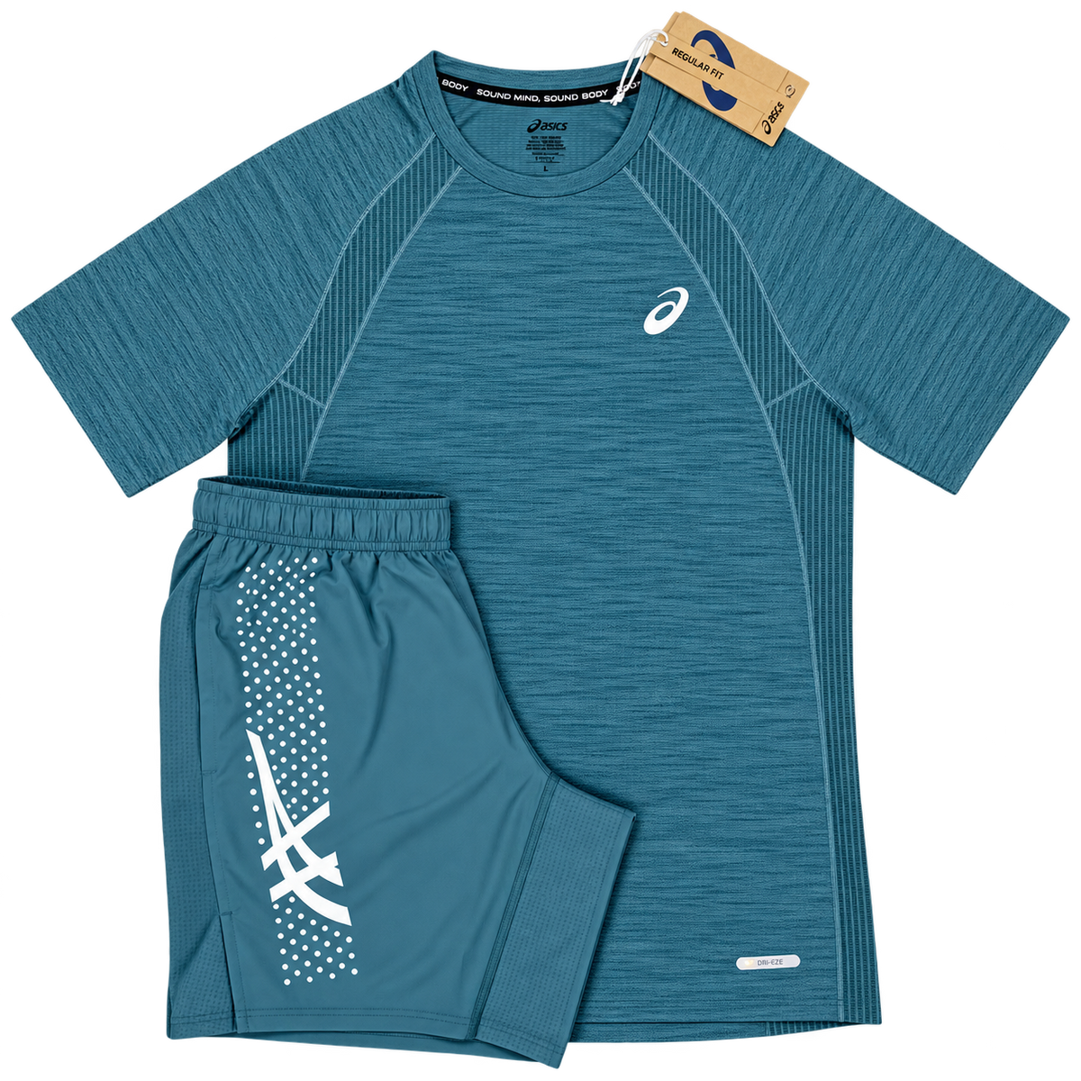 Asics Road Core Top & Icon Shorts - Foggy Teal