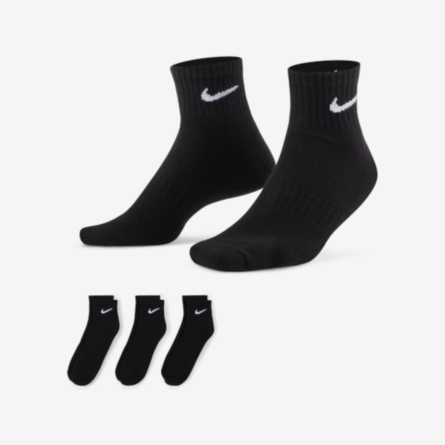 NIKE PERFORMANCE ANKLE SOCKS - BLACK