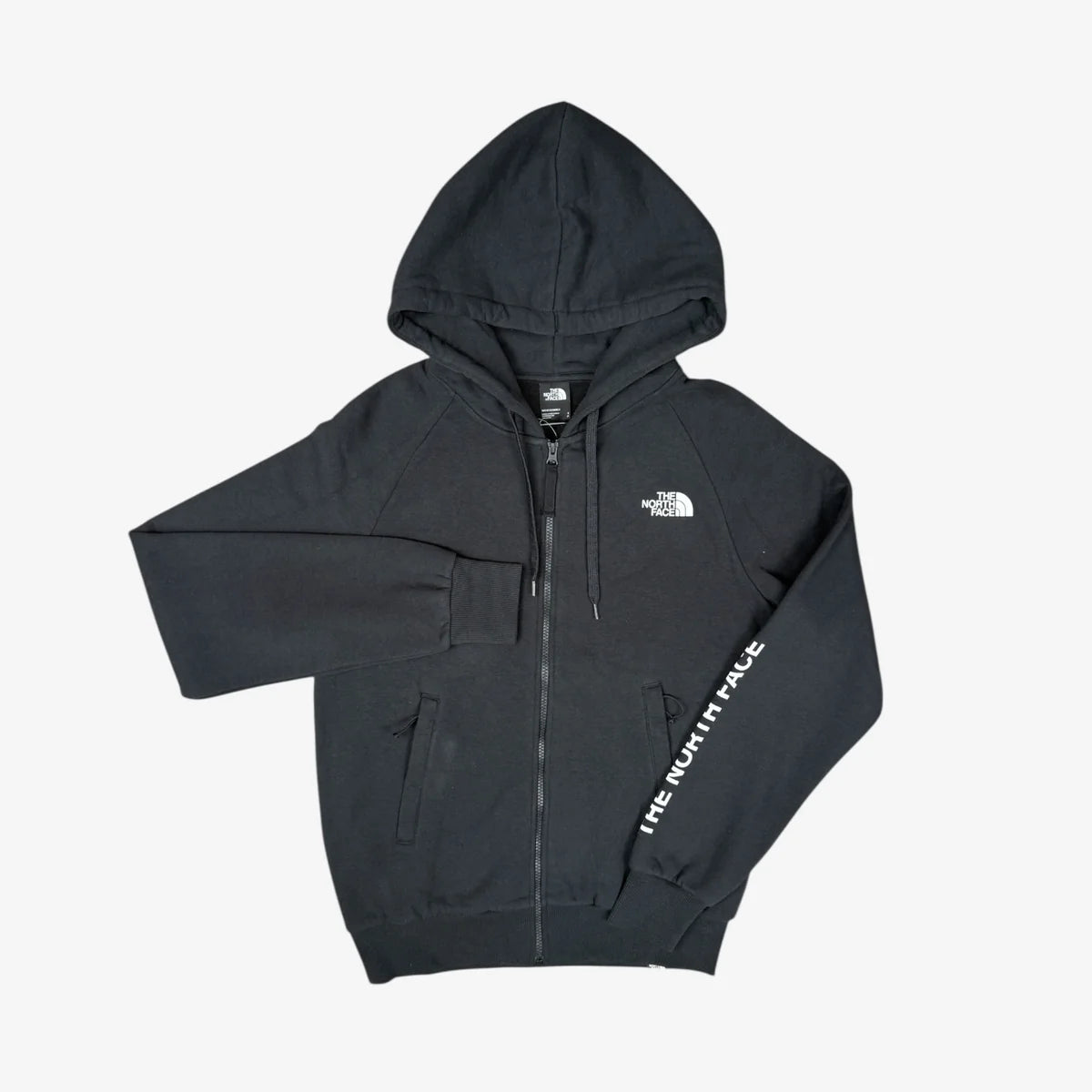 NORTH FACE FLEECE HOODIE - BLACK/WHITE