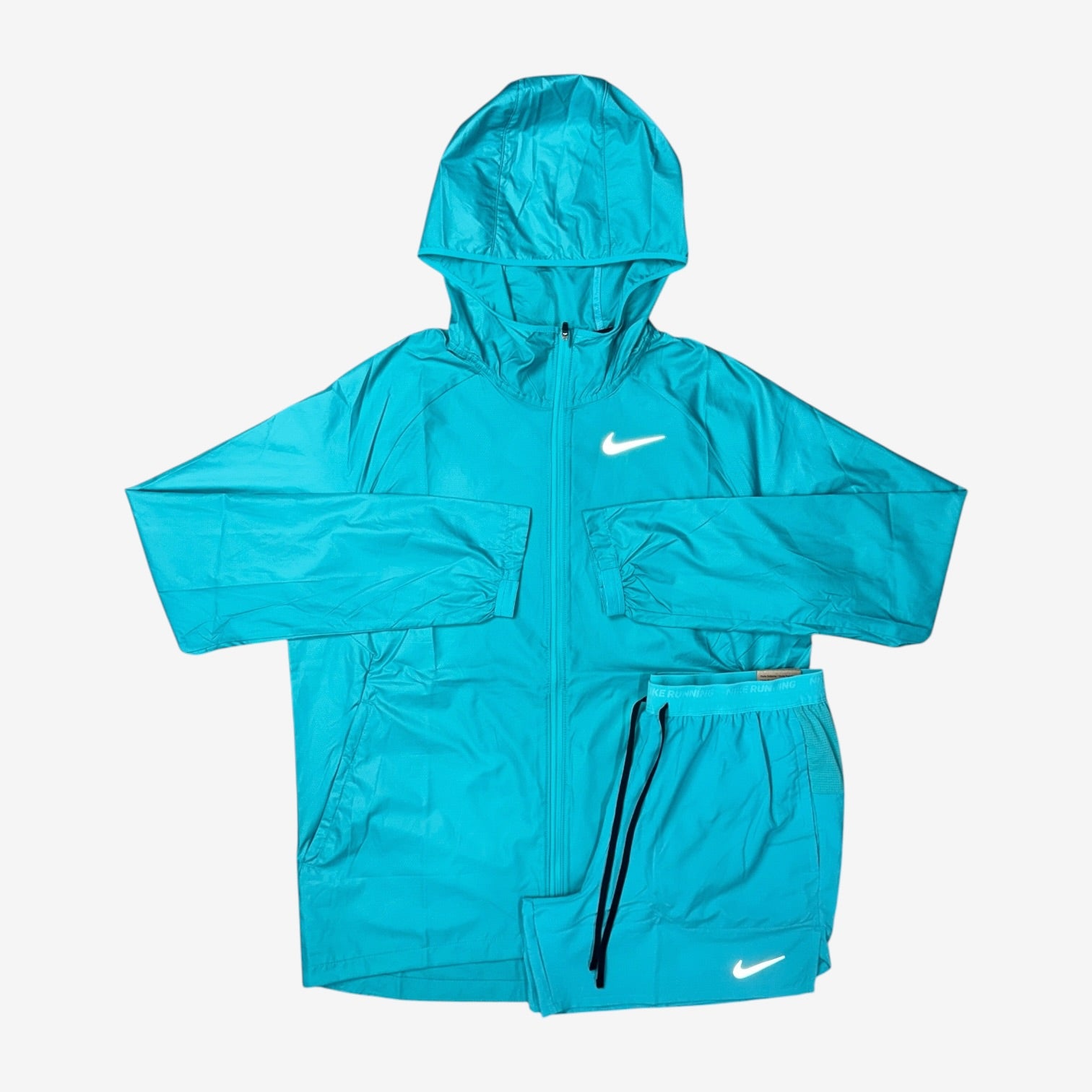 NIKE REPEL MILER WINDRUNNER JACKET DUSTY CACTUS & DUSTY CACTUS FLEX STRIDE SHORTS SET