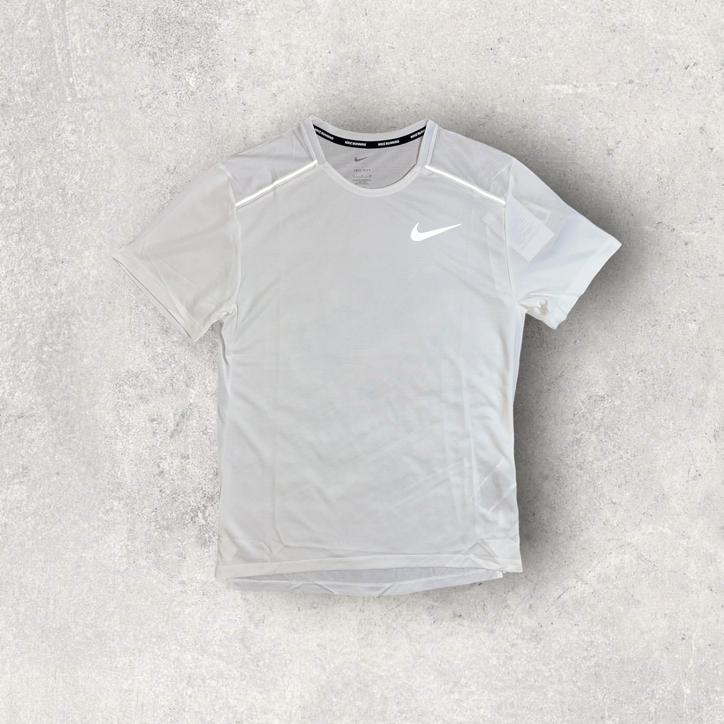 NIKE MILER 1.0 T-SHIRT/SHORT SET - WHITE/BLACK