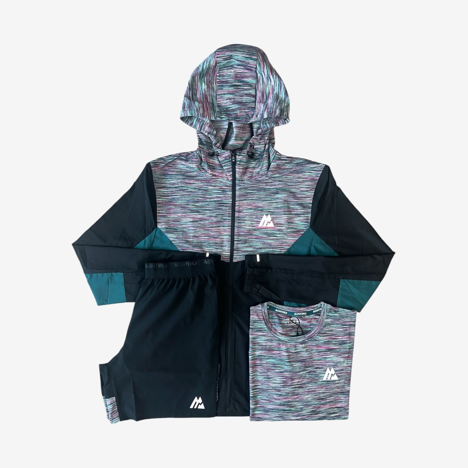 MONTIREX TRAIL THREE PEICE JACKET SET - BLACK/TEAL/PINK