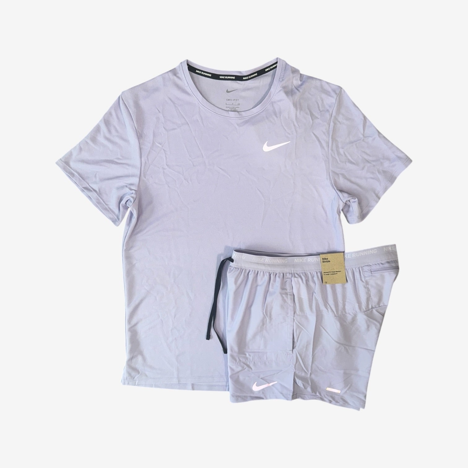 NIKE MILER T-SHIRT / STRIDE SHORT SET - HYDRANGEAS