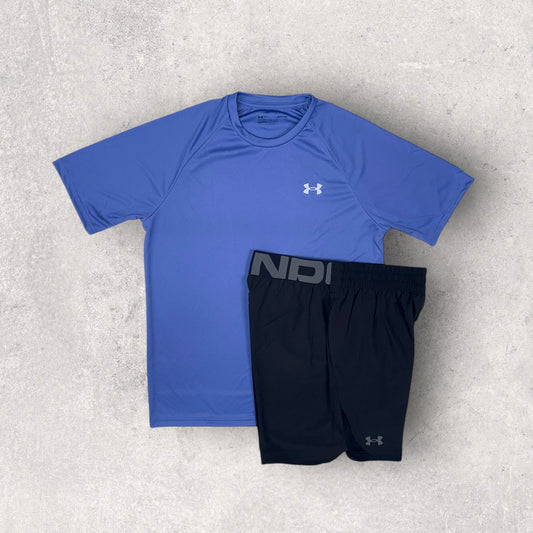 UNDER ARMOUR VELOCITY T-SHIRT / SHORT SER - STARLIGHT/BLACK