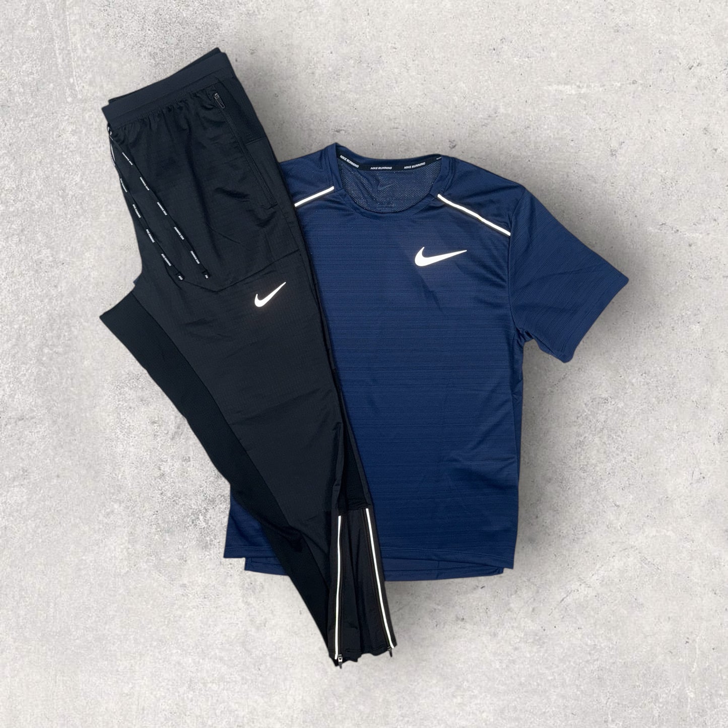 NIKE MILER 1.0 TROUSER SET / PHENOM ELITE PANTS - NAVY/BLACK