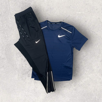 NIKE MILER 1.0 TROUSER SET / PHENOM ELITE PANTS - NAVY/BLACK