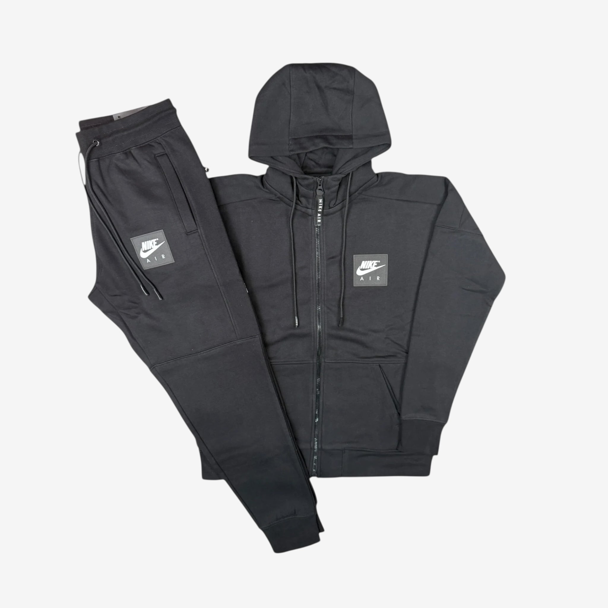 NIKE AIR ZIP FLEECE TRACKSUIT - BLACK