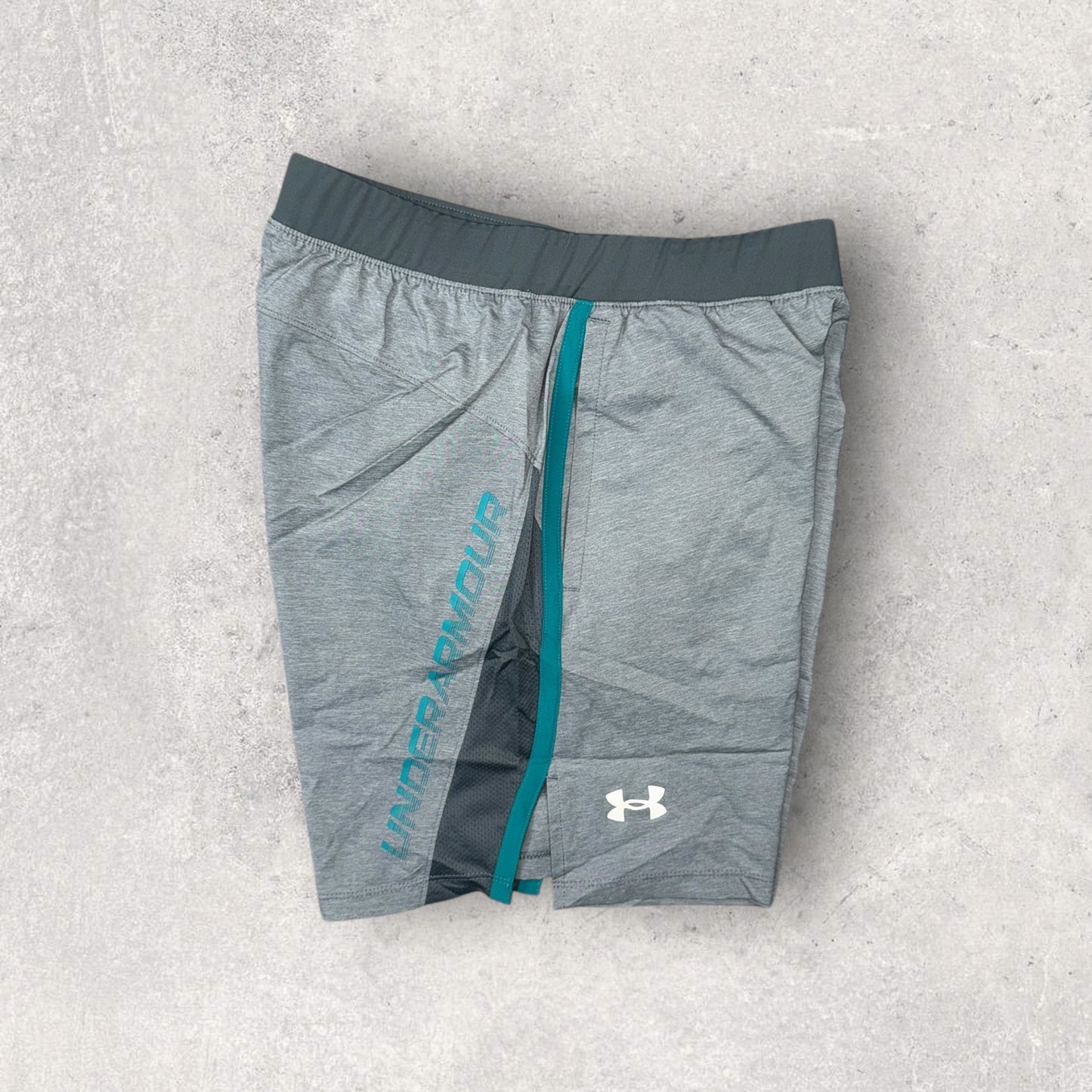 UNDER ARMOUR TECH T-SHIRT/SHORT SET - TEAL/GREY