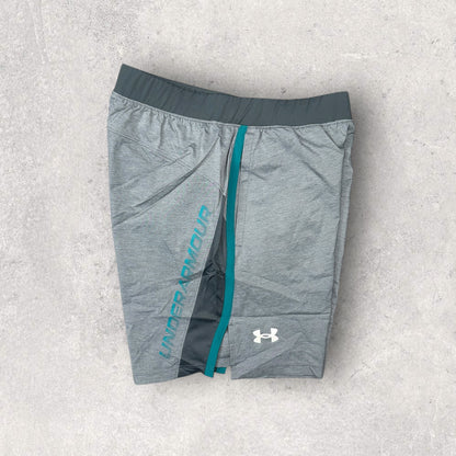 UNDER ARMOUR TECH T-SHIRT/SHORT SET - TEAL/GREY