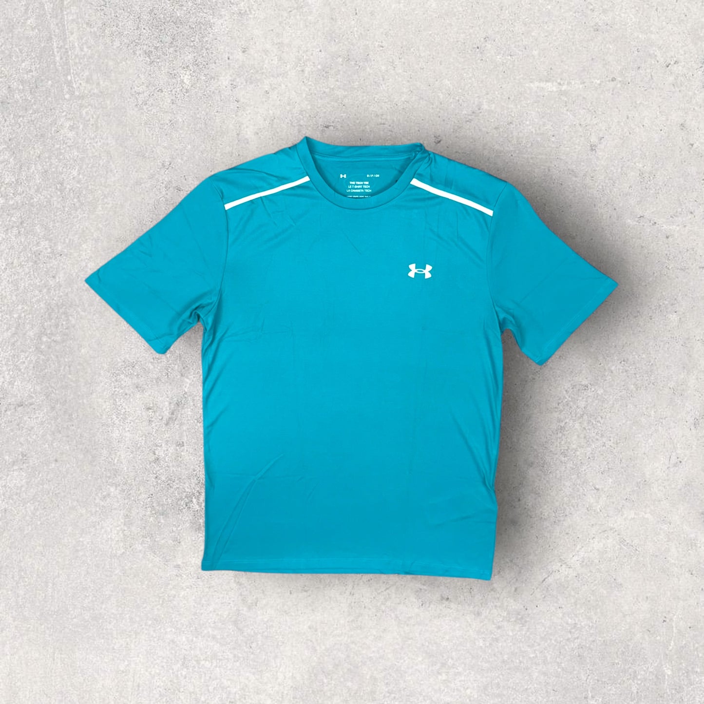 UNDER ARMOUR TECH T-SHIRT/SHORT SET - TEAL/GREY