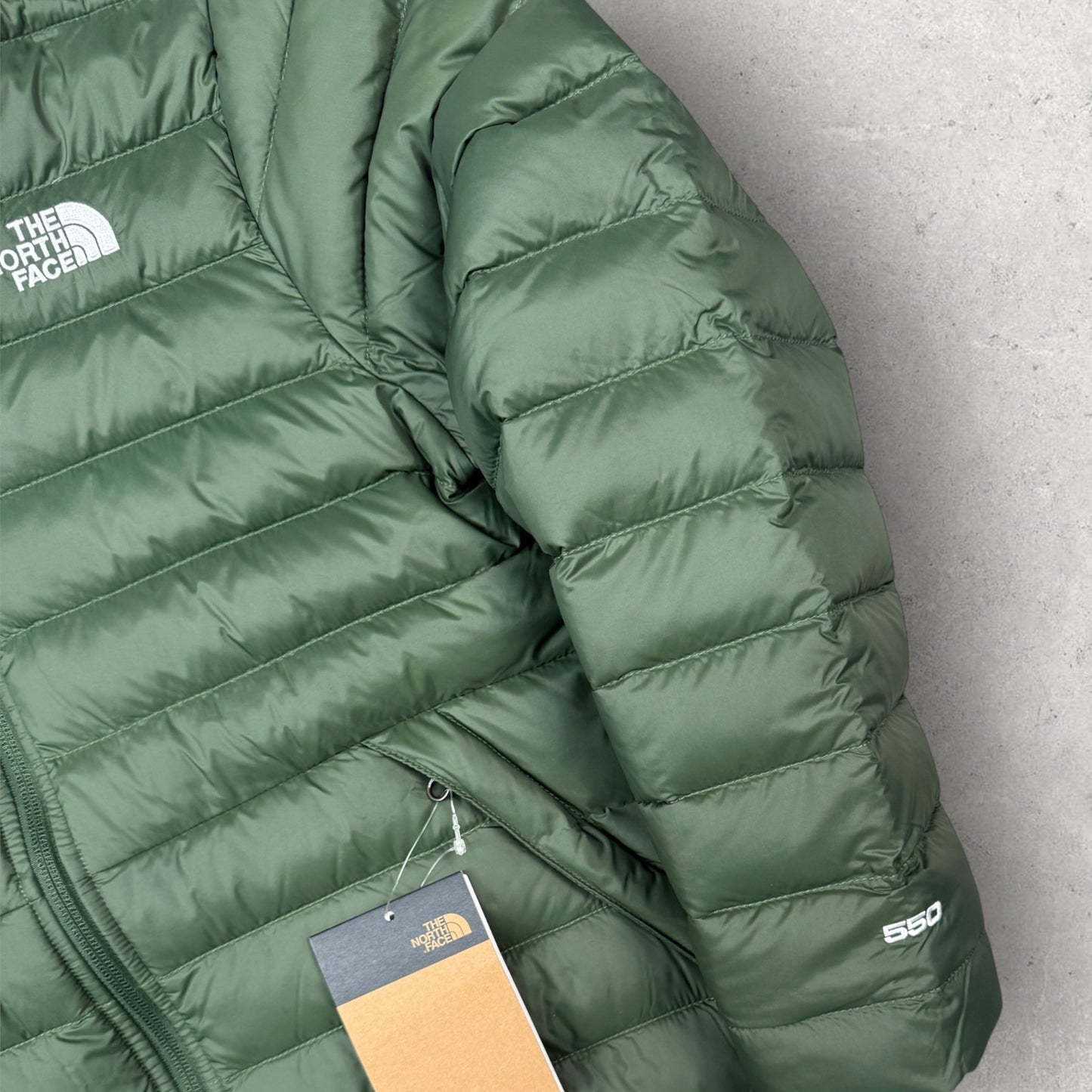 NORTH FACE TEEN ACONCAGUA HOODED DOWN JACKET - GREEN