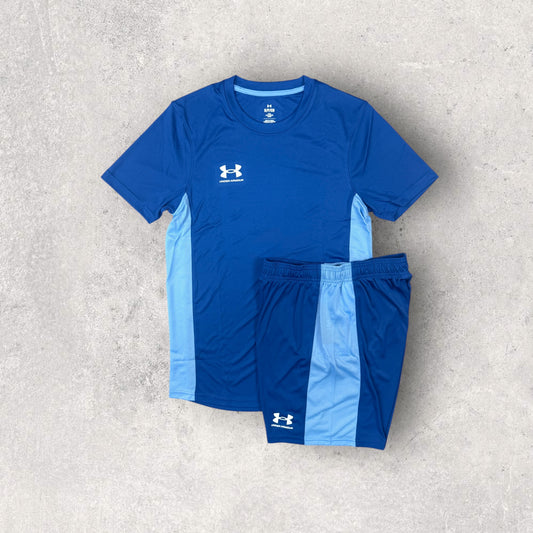 UNDER ARMOUR CHALLENGER T-SHIRT/SHORT SET - TECH BLUE