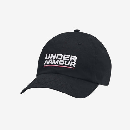 UNDER ARMOUR LOGO ADJUSTABLE HAT - BLACK