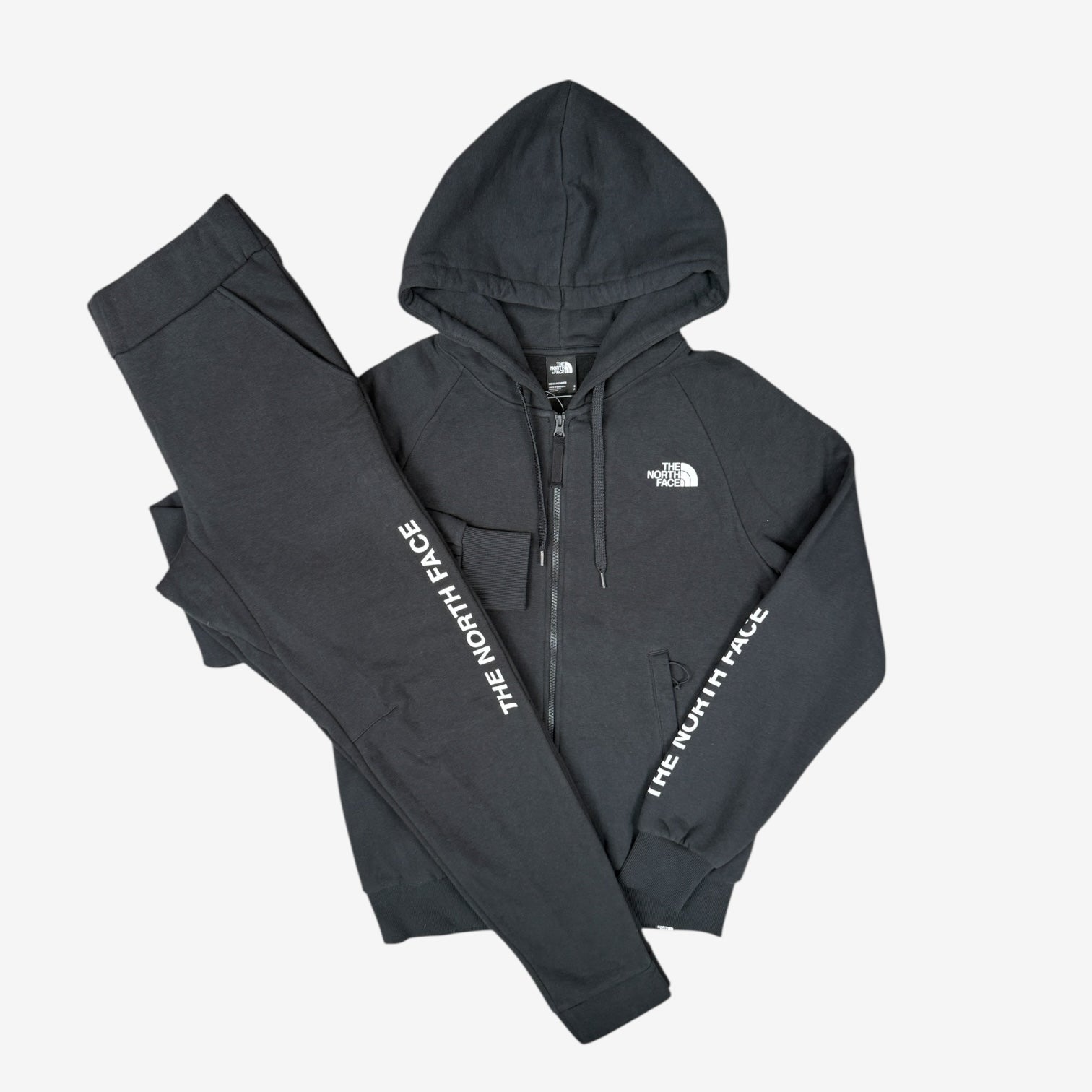 NORTH FACE FLEECE HOODED TRACKSUIT - BLACK