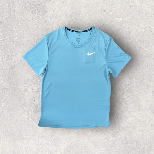 NIKE DRI-FIT MILER T-SHIRT - DENIM TURQUOISE