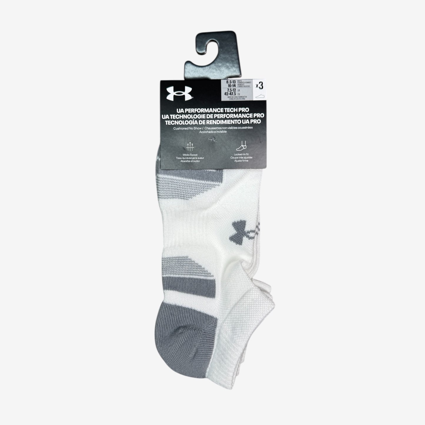UNDER ARMOUR PERFORMANCE TECH PRO SOCKS - WHITE