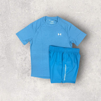 UNDER ARMOUR TECH SHORT SET - BLUE