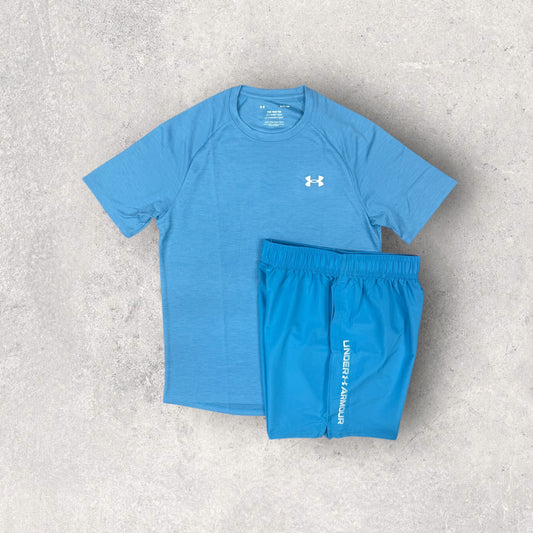 UNDER ARMOUR TECH SHORT SET - BLUE