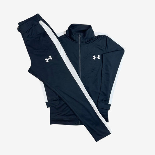 UNDER ARMOUR POLY TRACKSUIT - BLACK/WHITE