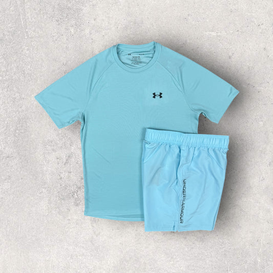 UNDER ARMOUR TECH SHORT SET - BLUE