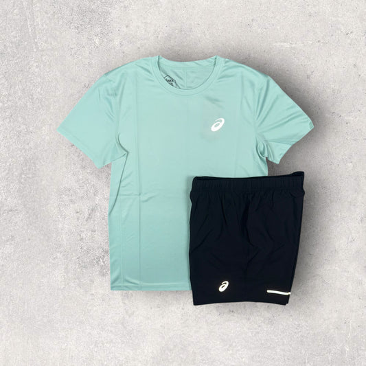ASICS CORE SHORT SET - CELADON/BLACK