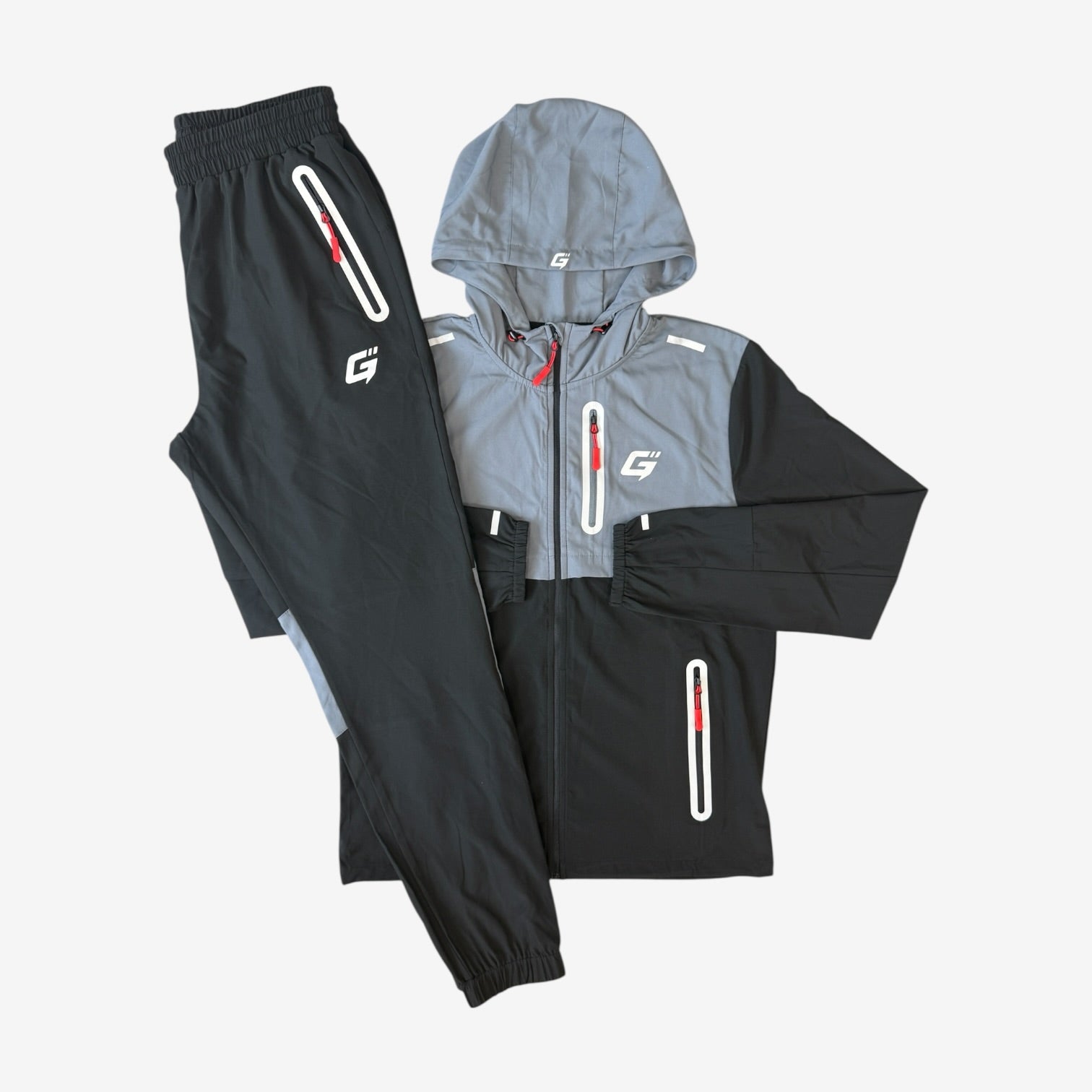 GLYRO REFLECT 1.0 TRACKSUIT - BLACK/SLATE/SOLAR RED