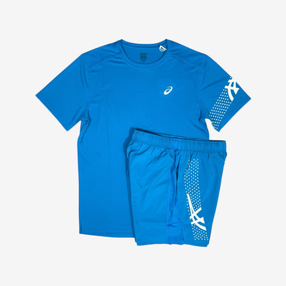 ASICS ICON SHORT SET - BLUE/CREAM
