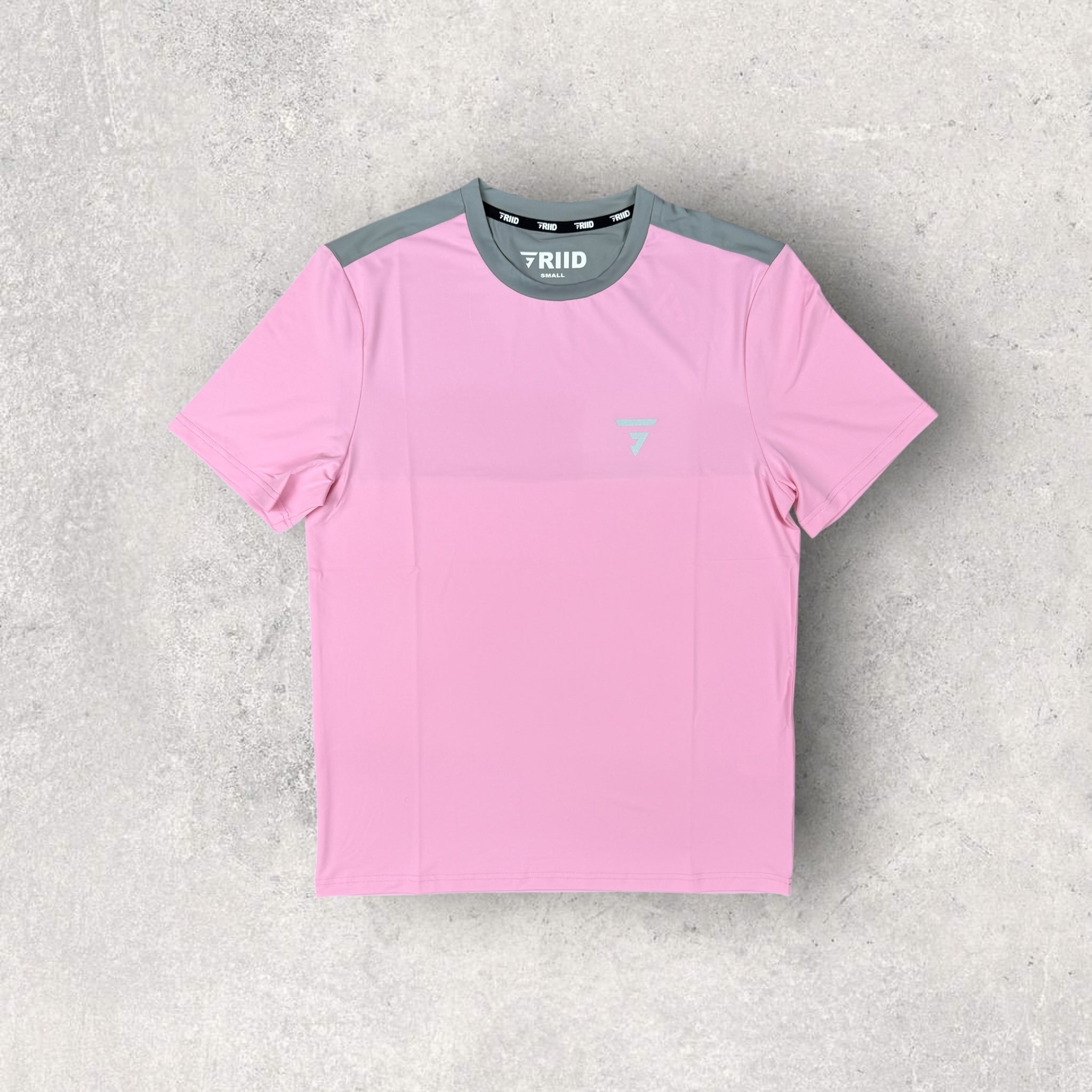 GRIID PULSE T-SHIRT & SHORT SET - PINK/GREY