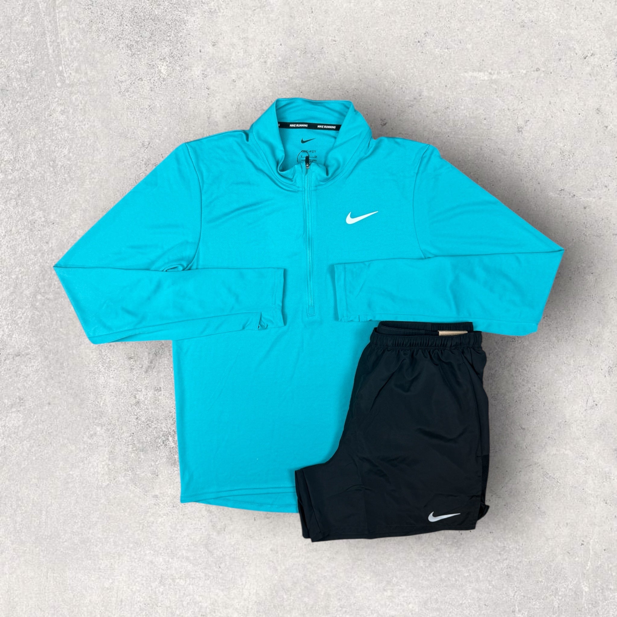 NIKE PACER 1/4 ZIP / CHALLENGER SHORT SET - DUSTY/BLACK