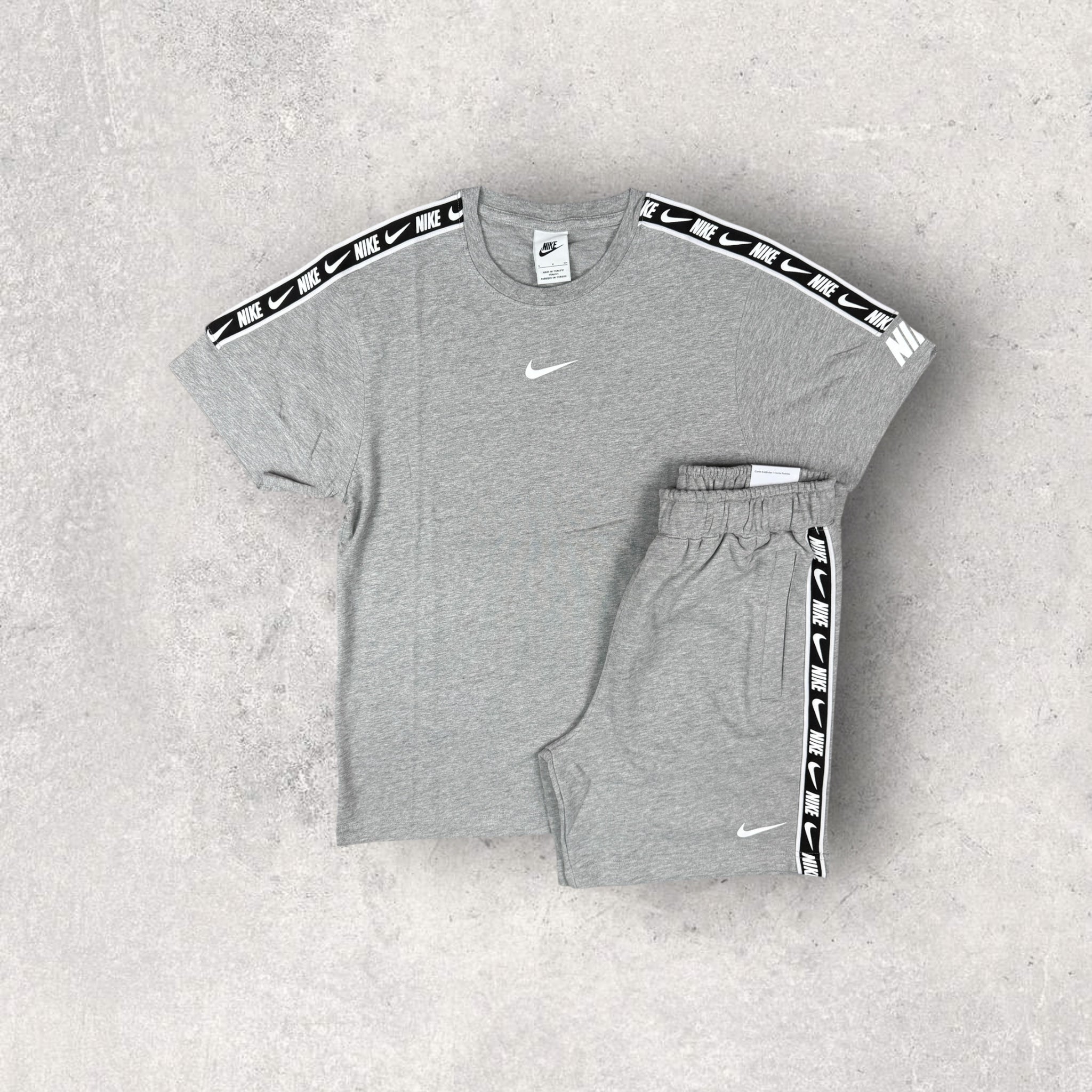 NIKE TAPE COTTON SHORT SET - GREY