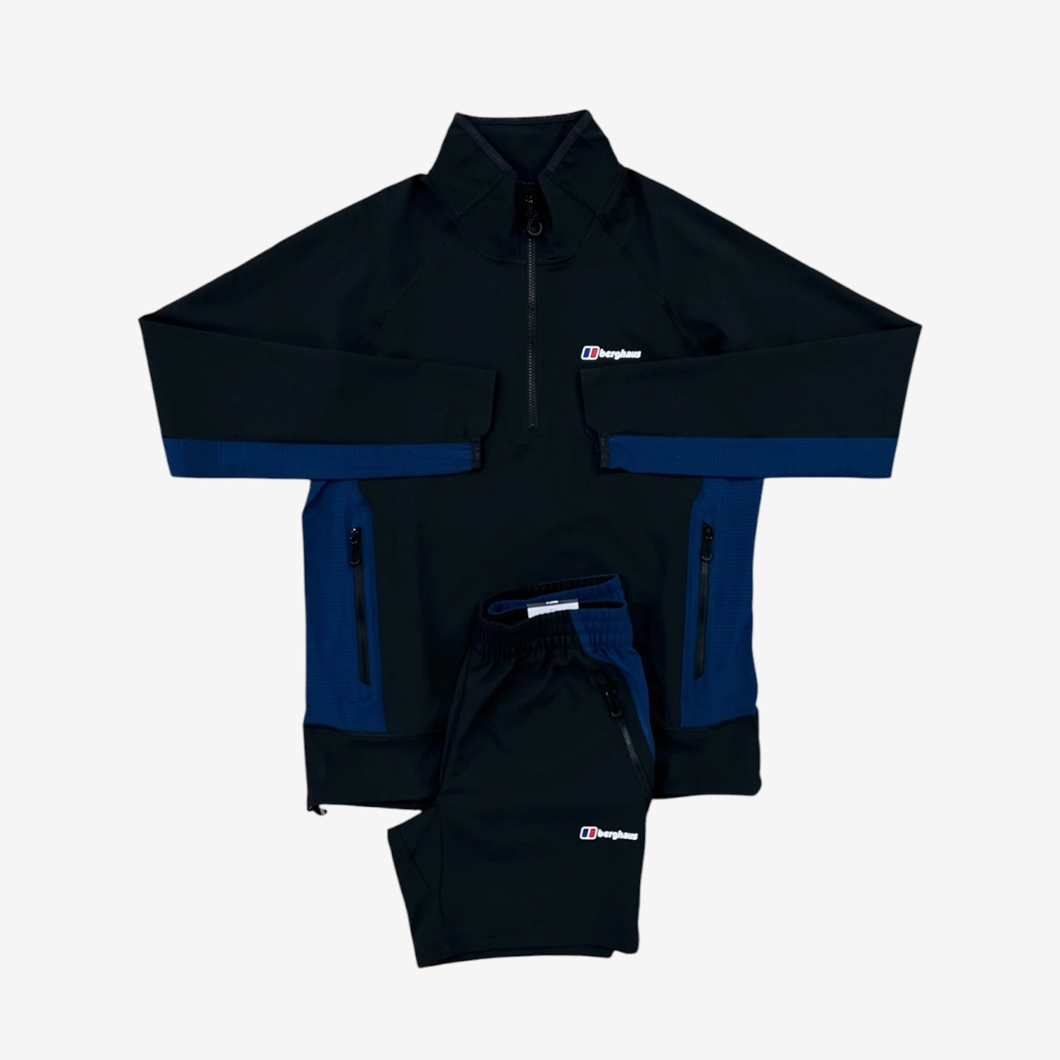 BERGHAUS WAVERTREE 1/4 ZIP SHORT SET - BLACK/BLUE