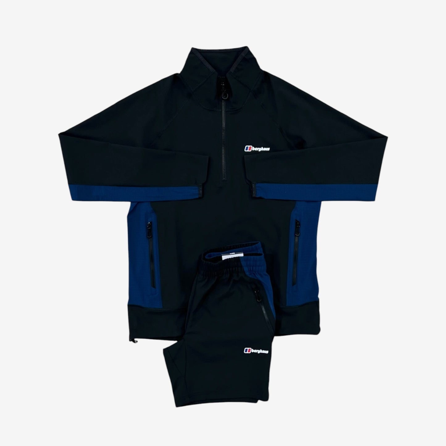 BERGHAUS WAVERTREE 1/4 ZIP SHORT SET - BLACK/BLUE
