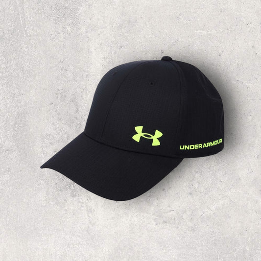 UNDER ARMOUR VENT ADJUSTABLE HAT - BLACK/NEON