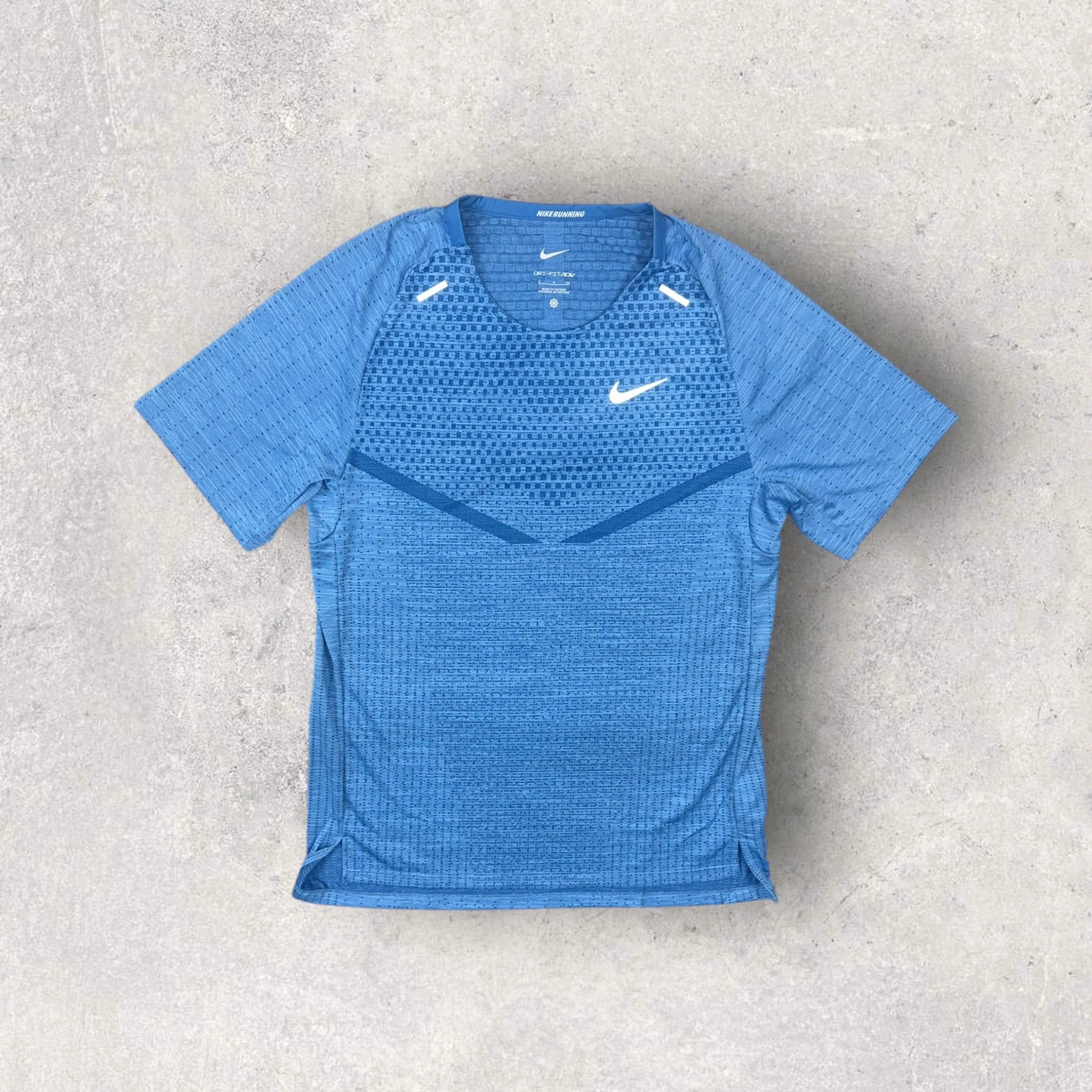 NIKE TECH KNIT T-SHIRT/SHORT SET - BLUE/BLACK