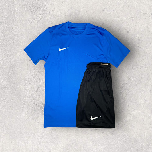 NIKE DRI-FIT SET - T-SHIRT & SHORTS - ROYAL BLUE/BLACK