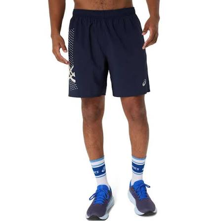 Asics Icon 7inch Shorts - Navy/Cream